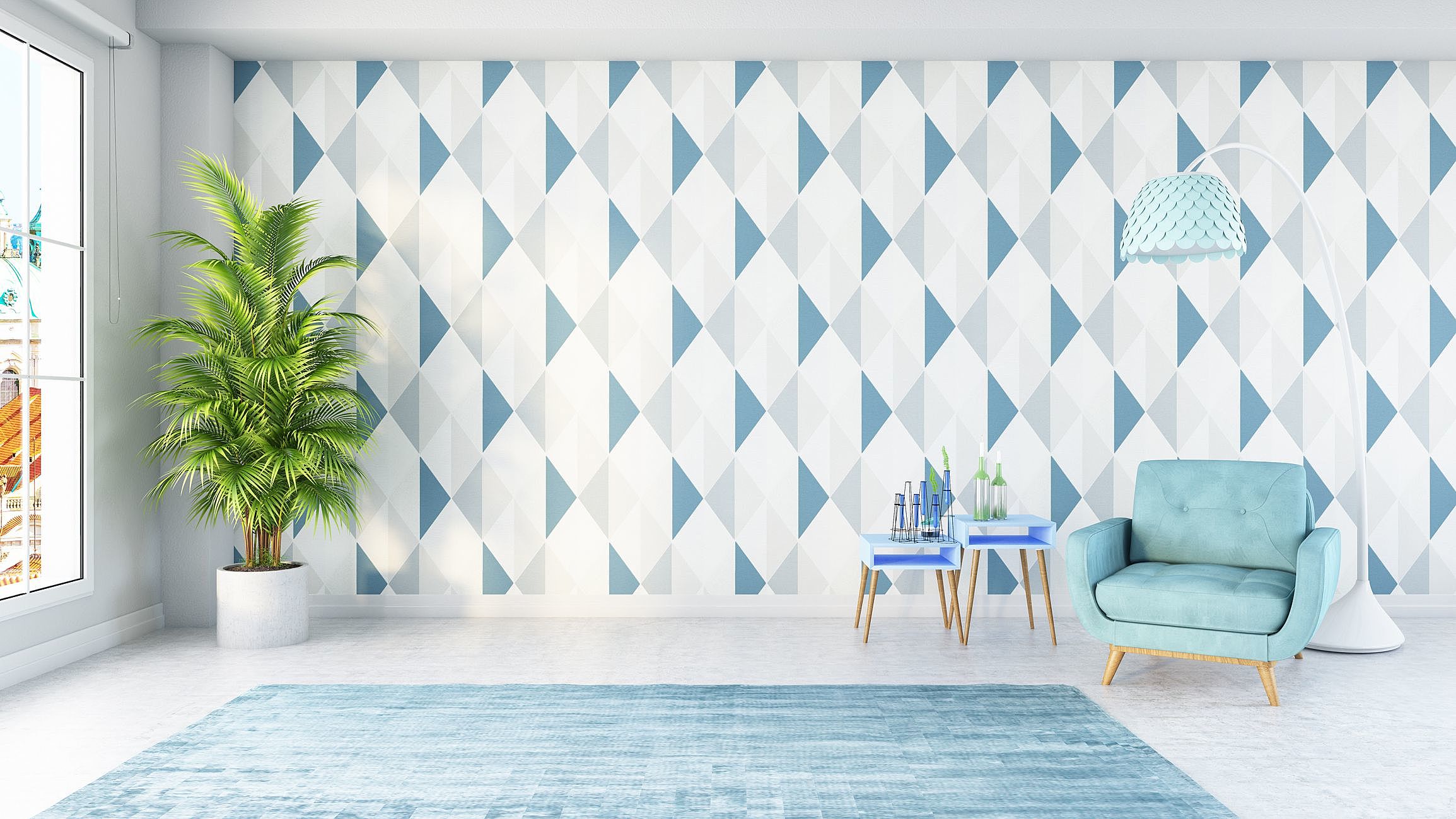 decoração com papel de parede